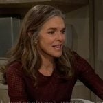 Diane's sheer checked top on The Young and the Restless