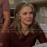 Diane’s sheer checked top on The Young and the Restless