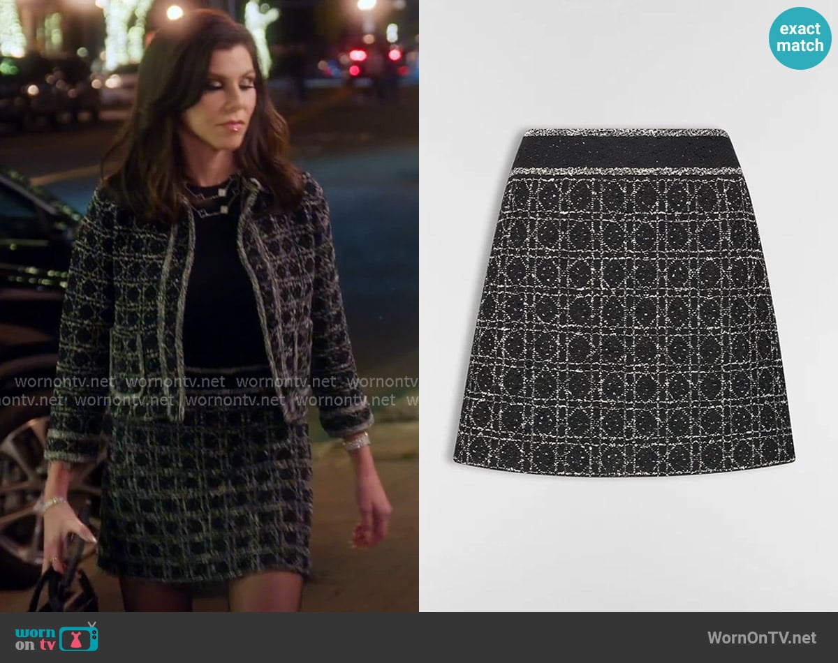 Dior Macrocannage Flared Miniskirt worn by Heather Dubrow on The Real Housewives of Orange County