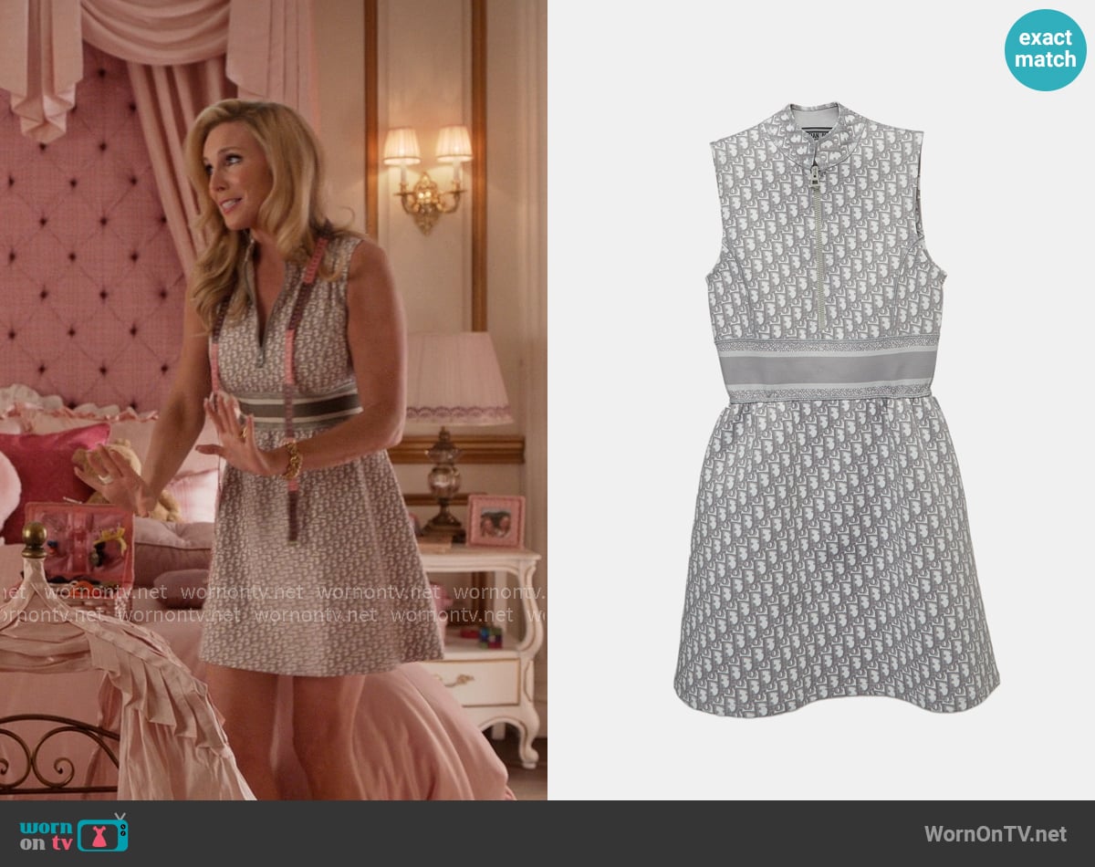 Dior Monogram Knit Zipper Mini Dress worn by Eva Woods (June Diane Raphael) on Elle