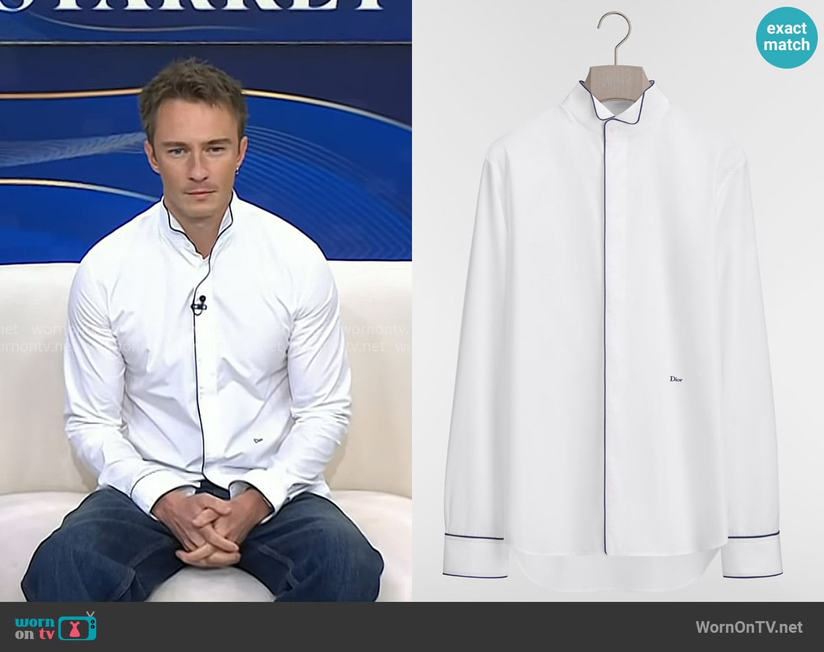 Dior Shirt with Piping and Dior Embroidery worn by Drew Starkey on Today