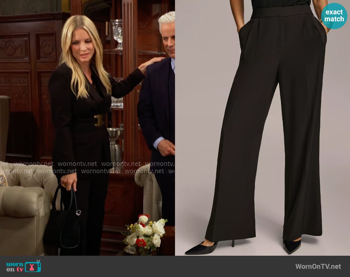 Donna Karan Pleat Front Wide-Leg Pants worn by Christine Blair Williams (Lauralee Bell) on The Young and the Restless