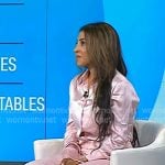 Dr. Amy Shah’s pink shirt and flare pants on Today