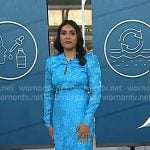 Dr. Saranya Wyles's blue floral keyhole dress on Today