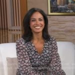 Dr. Tara Narula’s black floral v-neck mini dress on Good Morning America