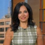 Dr. Tara Narula’s green plaid sleeveless dress on Good Morning America