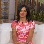 Dr. Tara Narula’s pink floral short sleeve dress on Good Morning America