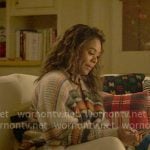 Dru-Ann’s striped cardigan on The Five Star Weekend