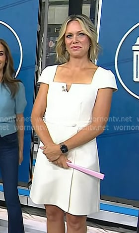 Dylan’s white cap sleeve dress on Today