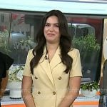 Elena Besser’s yellow short sleeve blazer and pants on Today