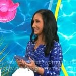 Elizabeth Werner's blue printed dress on CBS Mornings