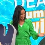Elizabeth Werner’s green star print dress on CBS Mornings