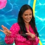 Elizabeth Werner's pink floral wrap dress on CBS Mornings