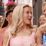 Elle's pink button-front mini dress on Elle