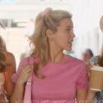 Elle's pink fur trim top and heart print shorts on Elle