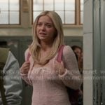 Elle’s pink knit mini dress and cardigan on Elle