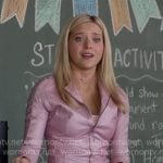 Elle’s pink suede mini skirt on Elle