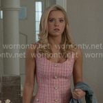 Elle’s pink tweed button front dress on Elle