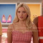 Elle's pink tweed ruffle-hem dress on Elle