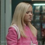 Elle’s pink varsity bomber jacket on Elle