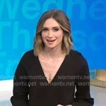 Ellison's black v-neck shift dress on NBC News Daily