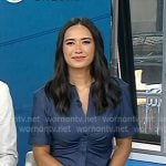 Emilie's blue ruched short sleeve shirtdress on Today