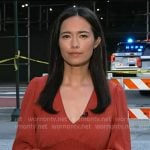 Emilie’s red smocked peplum top on Today