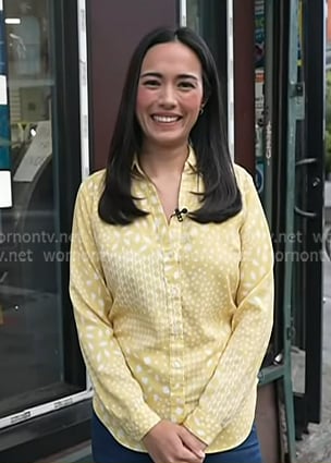 Emilie’s yellow print button down shirt on Today