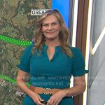 Emily West's teal v-neck dress on Today