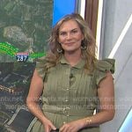 Emily’s green pleted ruffle shirtdress on Today