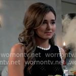 Emma's black and white crochet top on General Hospital