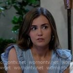 Emma’s blue striped top and skirt set on General Hospital
