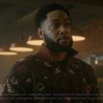 Emmett’s red textured quarter zip sweater on The Chi