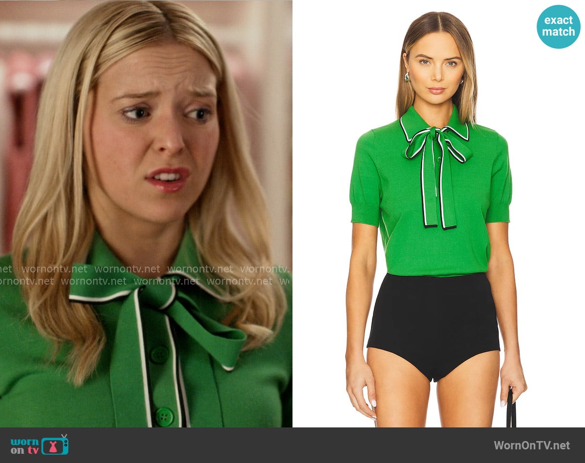 Essentiel Antwerp Hight Polo in Pine Needle worn by Elle Woods (Lexi Minetree) on Elle