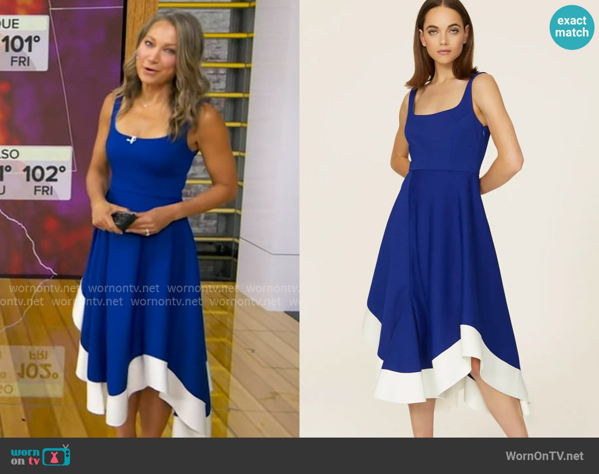 Esteban Cortazar Blue Flamenco Dress worn by Ginger Zee on Good Morning America