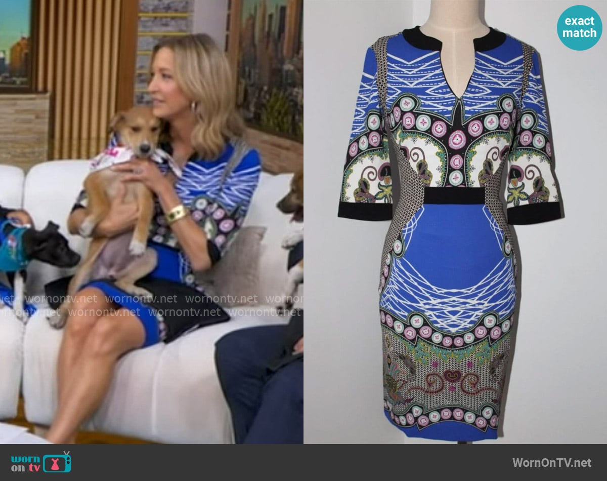 Etro Printed V-neck Dress worn by Lara Spencer on Good Morning America