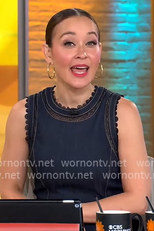 Eva Pilgrim’s denim dress on CBS Mornings