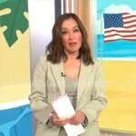 Eva Pilgrim’s green shorts suit on CBS Mornings