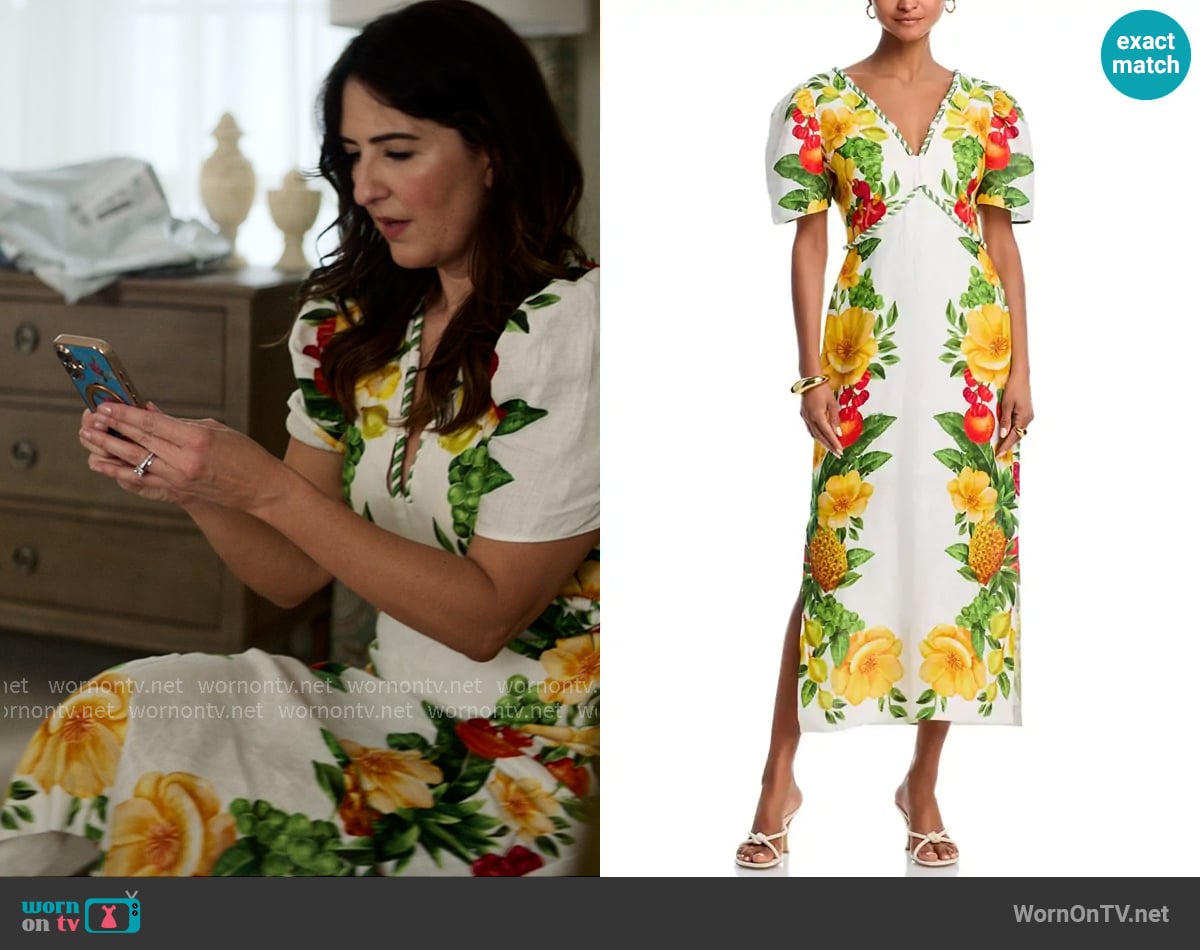 Farm Rio Picnic Flowers Maxi Dress worn by  Brooke Kirtley (D'Arcy Carden) on The Five Star Weekend