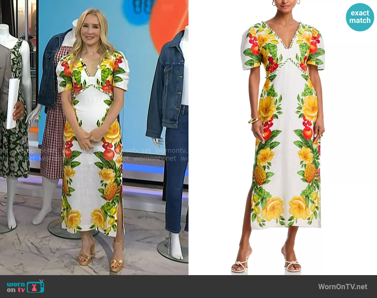 Chassie’s white floral v-neck dress on Today Chassie’s white floral v-neck dress on Today