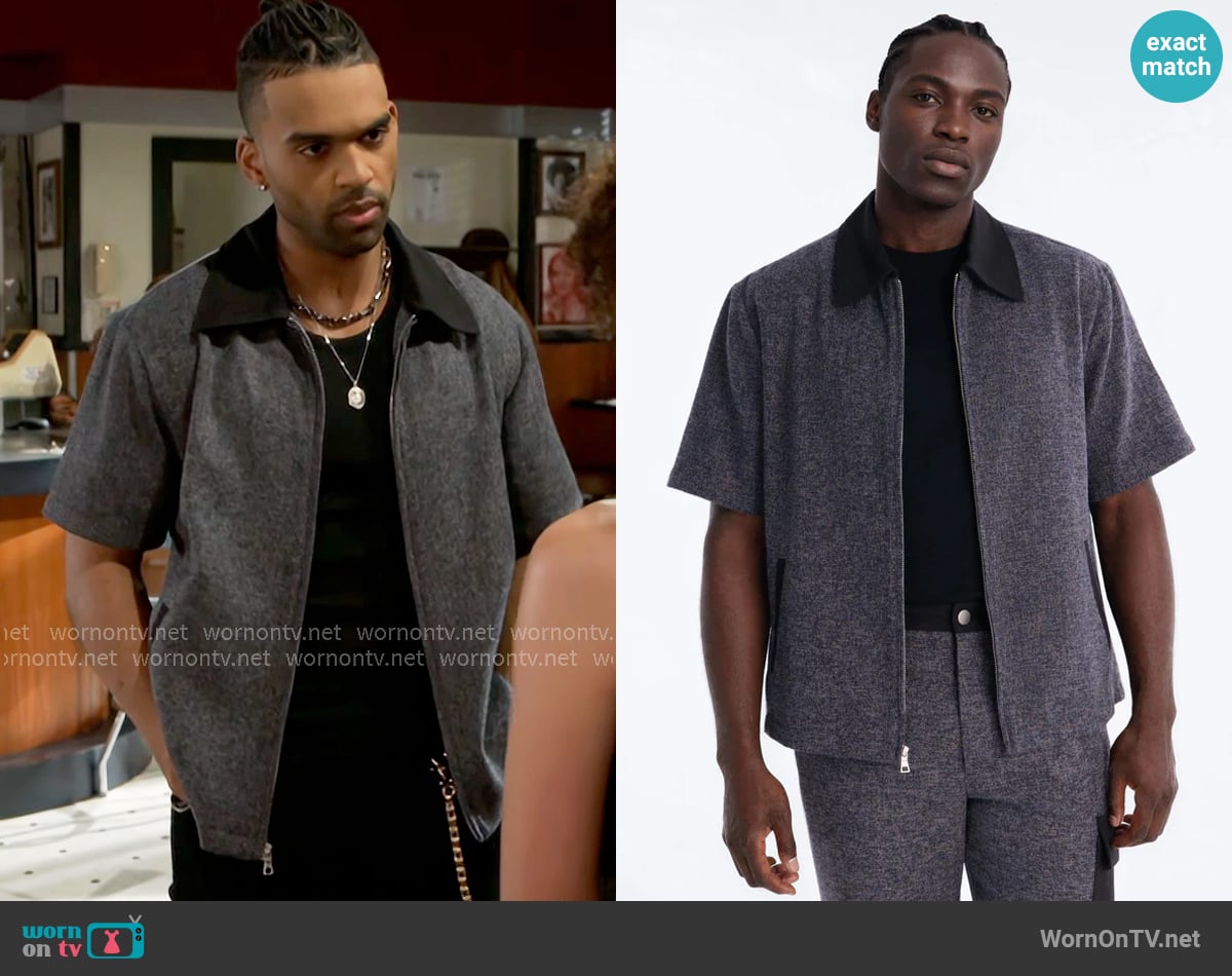 Fashion Nova Atelier District Zip Up Shirt worn by Izaiah Hawthorne (David Lami Friebe) on Beyond the Gates