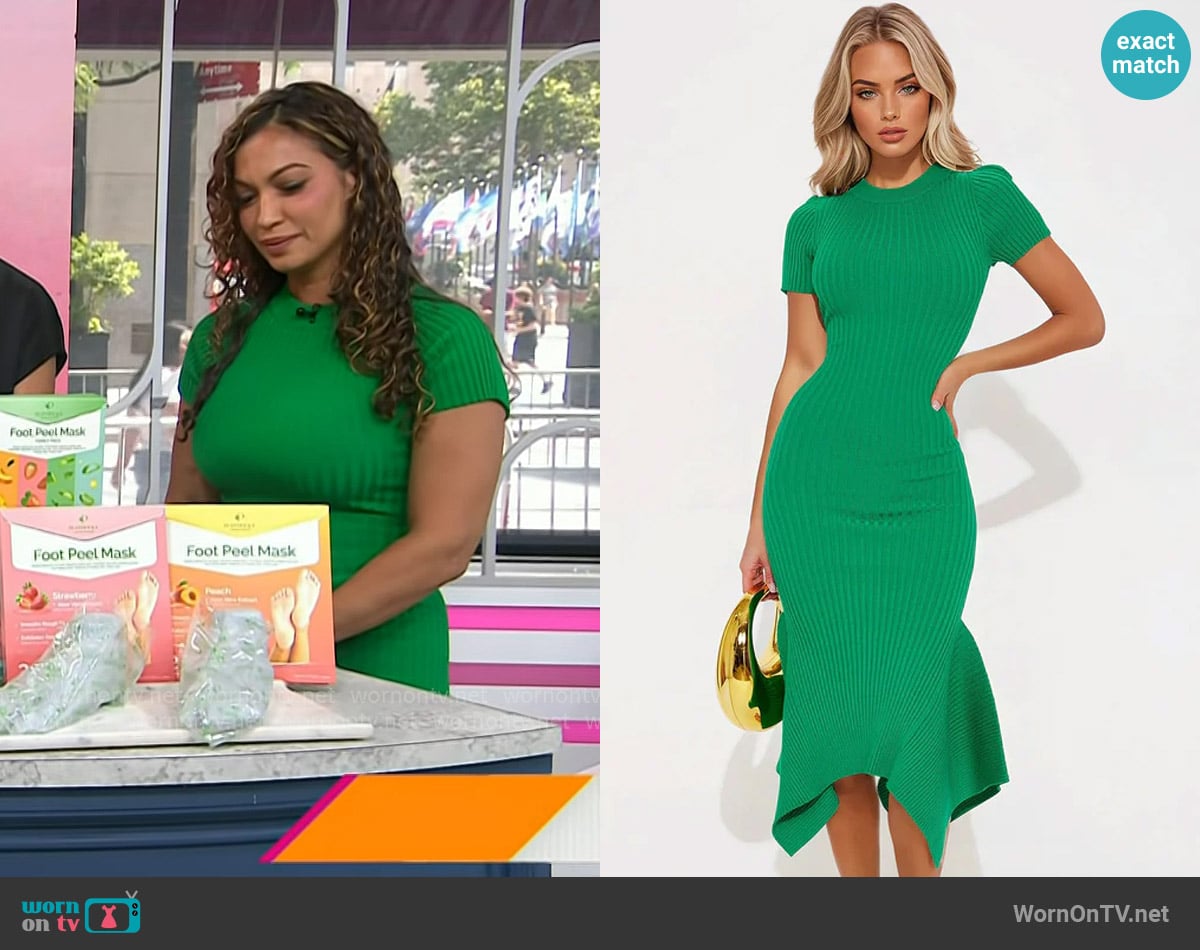 Milly’s green ribbed dress on Today