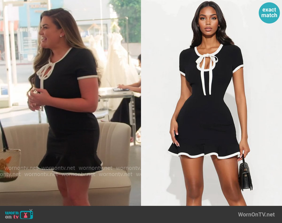 Fashion Nova Set The Bar Short Sleeve Mini Dress worn by Brittany Cartwright on The Valley