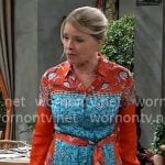 Felicia's red and blue printed dress on General Hospital