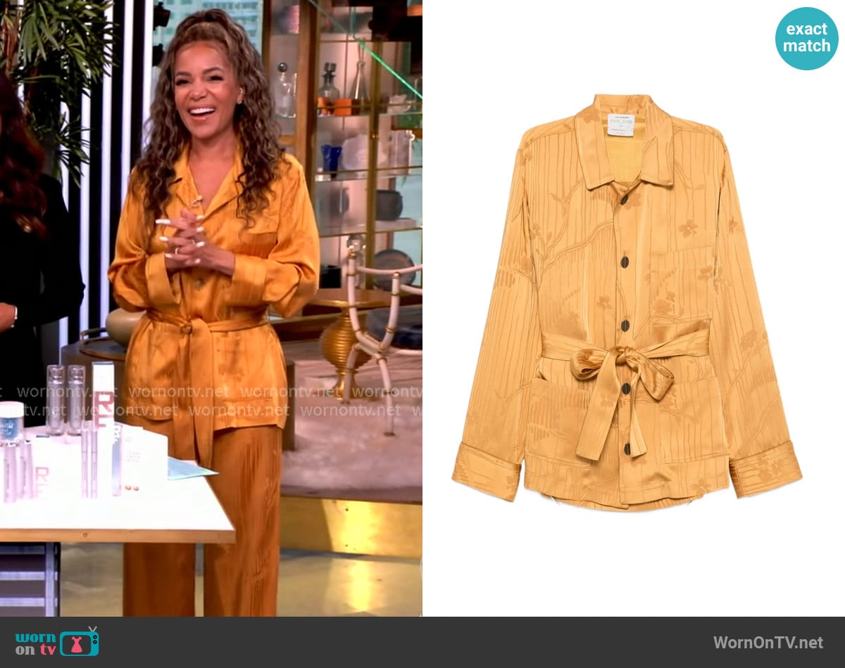 Forte Forte Belted jacquard jacket worn by Sunny Hostin on The View