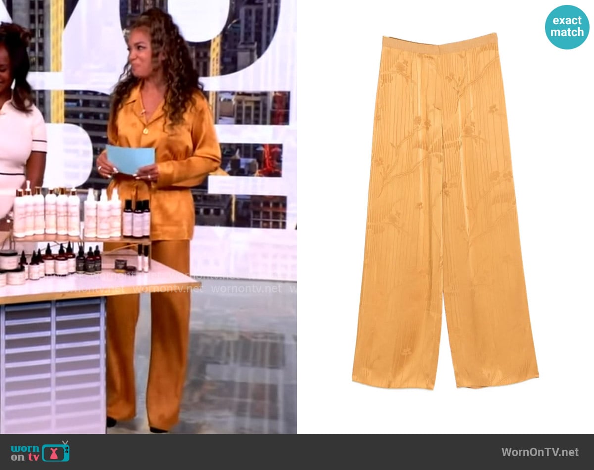 Forte Forte Floral-jacquard straight-leg trousers worn by Sunny Hostin on The View