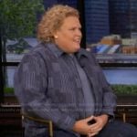 Fortune Feimster’s mixed stripe jacket on Live with Kelly and Mark
