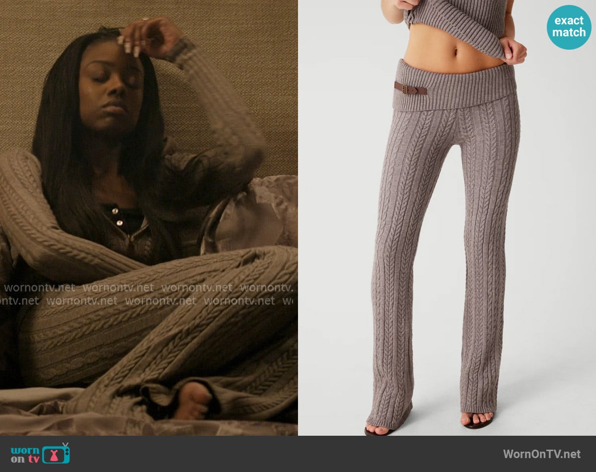 Frankies Bikinis Fleur Cable Cloud Knit Pant worn by Kiesha Williams (Birgundi Baker) on The Chi