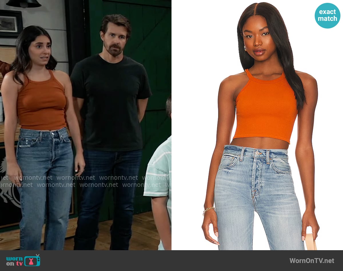 Free People Bella Tank in Honey Eyed worn by Molly Lansing-Davis (Kristen Vaganos) on General Hospital