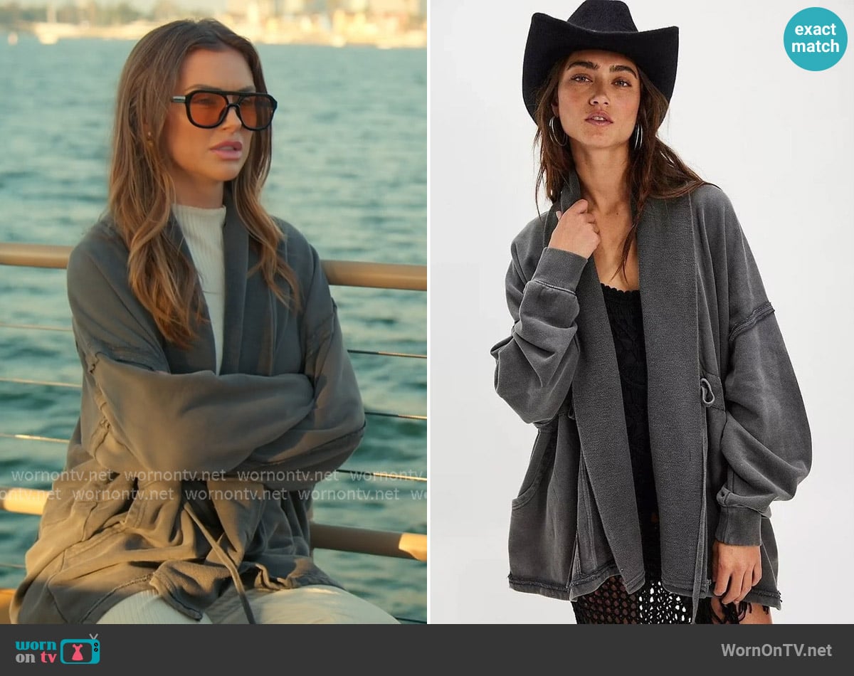 Free People Boothbay Sweatshirt Jacket worn by Lala Kent on The Valley